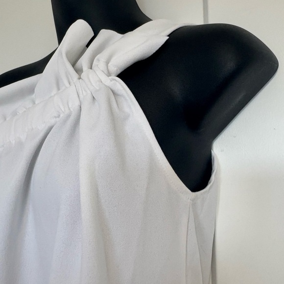 NWT Zara White One‎ Shoulder Ruched Ruffle Top Women Size Small - Picture 4 of 7